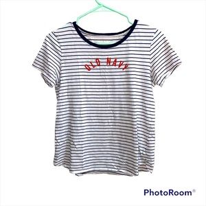 Old Navy Striped Logo Tee